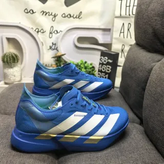 Adidas أزرق أبيض أحذية رياضية منخفضة الارتفاع منصة نمط حياة
