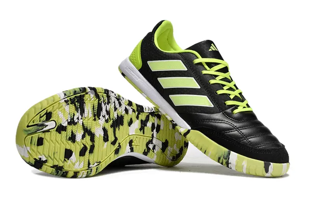 Adidas Copa Black Green লো-টপ চামড়া এবং মেশের উপরের অংশ ইনডোর সকার জুতা 4