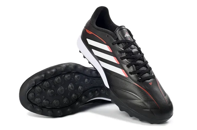 Adidas Copa কালো সাদা সিন্থেটিক আপার তিন স্ট্রাইপ সাইড ব্র্যান্ডিং টার্ফ সকার শু 4