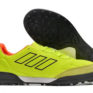 Adidas Copa Pure Amarelo Neón Preto Sapatos de Futebol para Relva