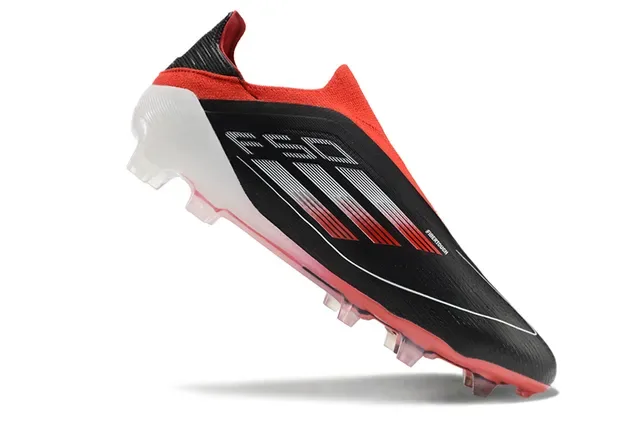 Adidas F50 Black Red Low-Cut Sock-Fit Upper Sprintweb Mesh Firm-Ground Soccer Shoes 2