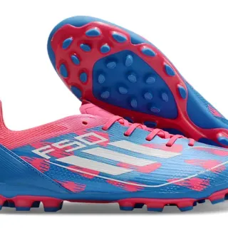 Adidas F50 Chaussures de football à tige synthétique coupe basse crampons coniques moulés terrain ferme