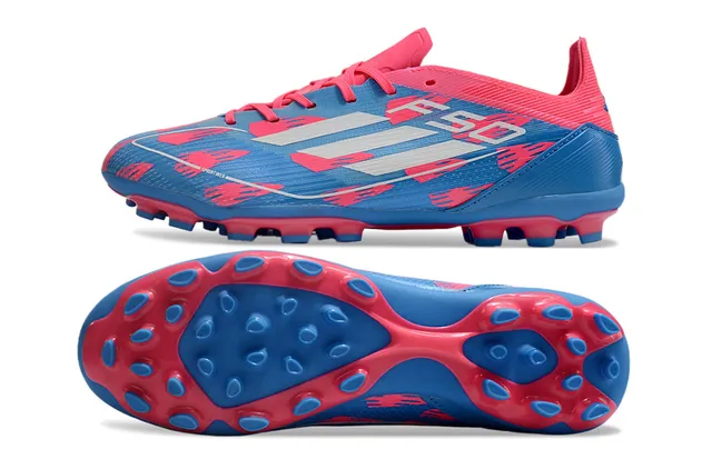 Adidas F50 Zapatillas de fútbol de corte bajo upper sintético studs cónicos moldados superficie firme 5