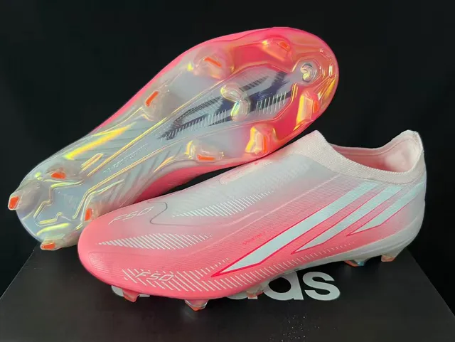 Adidas F50 Dégradé Blanc Rose Terrain Ferme Chaussures de football 8