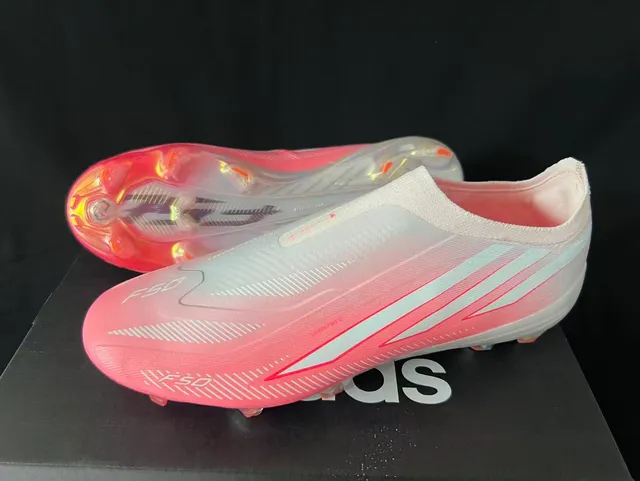Adidas F50 Dégradé Blanc Rose Terrain Ferme Chaussures de football 9
