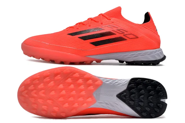 Adidas F50 Orange Black Sapatos de futebol para grama com cano baixo em material sintético e crampons moldados 6