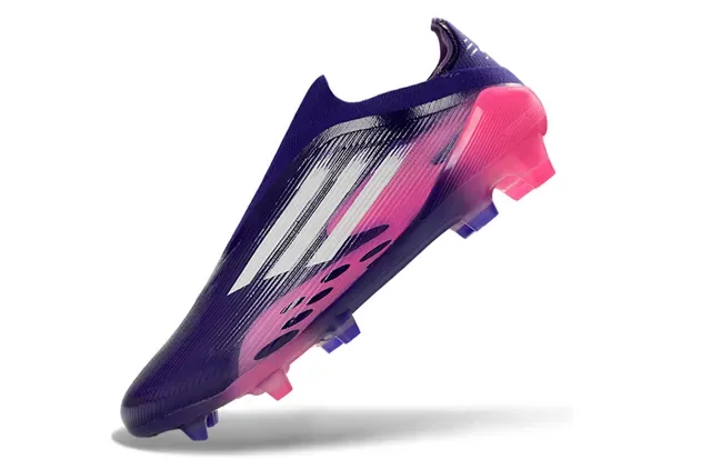 Adidas F50 Violet Rose Low-Cut Sock-Fit Upper Gradient Colorway Terrain Ferme Chaussures de football 3