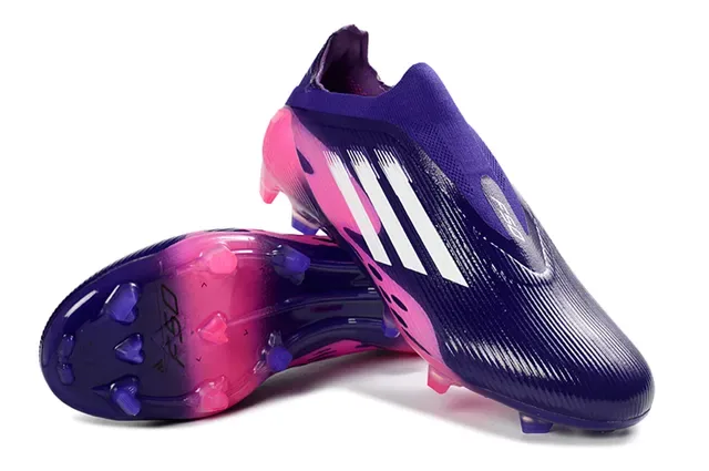 Adidas F50 Violet Rose Low-Cut Sock-Fit Upper Gradient Colorway Terrain Ferme Chaussures de football 4