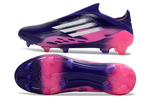 Adidas F50 Violet Rose Low-Cut Sock-Fit Upper Gradient Colorway Terrain Ferme Chaussures de football 6