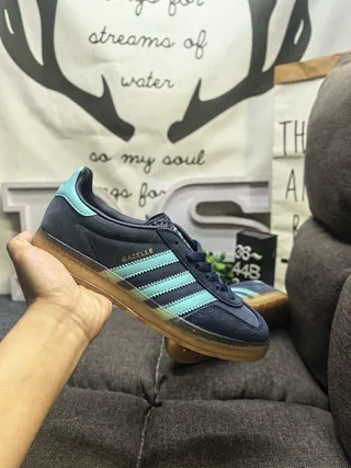 Adidas Gazelle Navy et Mint Chaussures Lifestyle en Daim 5