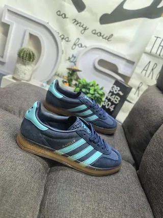 Adidas Gazelle Navy et Mint Chaussures Lifestyle en Daim 9