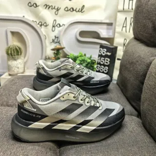 Adidas رمادي أسود Knit-Mesh Upper Gradient Midsole Lifestyle Sneakers
