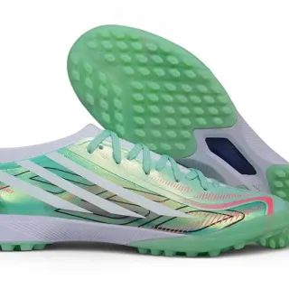 Adidas Verde Branco Iridescent Upper Sintético Cadarços Assimétricos Turf Sapatos de Futebol