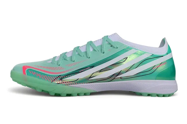 Adidas Verde Branco Iridescent Upper Sintético Cadarços Assimétricos Turf Sapatos de Futebol 2