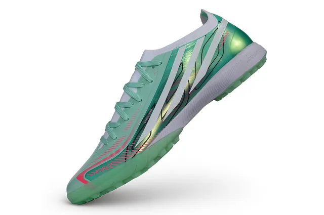 Adidas Verde Branco Iridescent Upper Sintético Cadarços Assimétricos Turf Sapatos de Futebol 5
