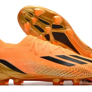 Adidas Orange Gold Engineered Knit Upper Translucent Soleplate Firm-Ground Soccer Shoes