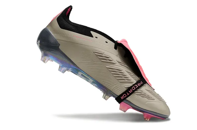 Adidas Predator Beige Rose Lacets Asymétriques Compteur De Talon Iridescent Holographique Firm-Ground Chaussures De Football 2