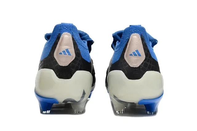 Adidas Predator Black Blue Snake-Skin Textured Upper Three White Stripes Firm-Ground Soccer Shoes 4