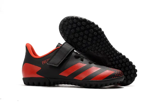Adidas Predator أسود أبيض منخفض القطع Velcro رباط إغلاق ملعب أحذية كرة القدم 2