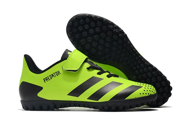 Adidas Predator أسود أبيض منخفض القطع Velcro رباط إغلاق ملعب أحذية كرة القدم 5