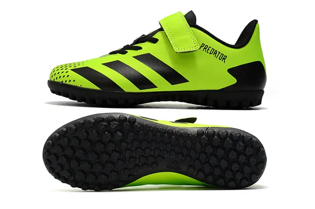 Adidas Predator أسود أبيض منخفض القطع Velcro رباط إغلاق ملعب أحذية كرة القدم 6