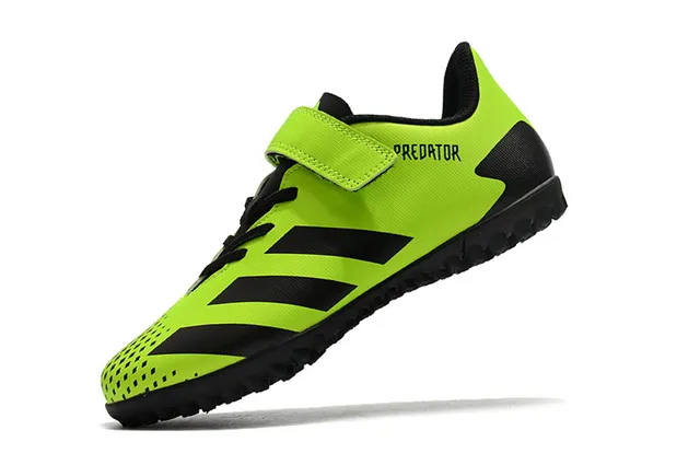 Adidas Predator أسود أبيض منخفض القطع Velcro رباط إغلاق ملعب أحذية كرة القدم 7