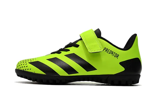 Adidas Predator أسود أبيض منخفض القطع Velcro رباط إغلاق ملعب أحذية كرة القدم 8