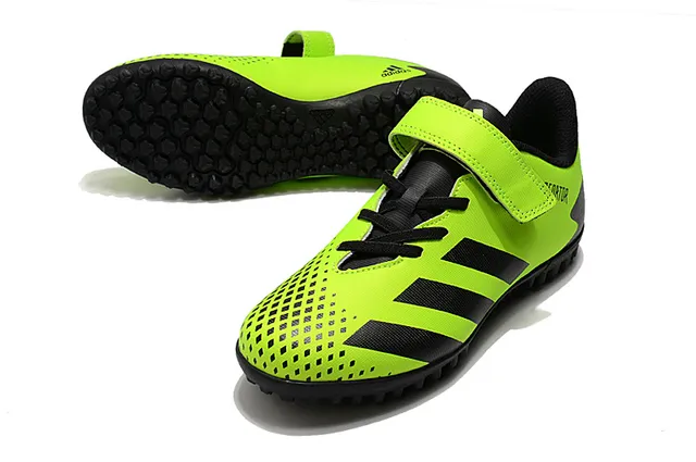 Adidas Predator أسود أبيض منخفض القطع Velcro رباط إغلاق ملعب أحذية كرة القدم 9