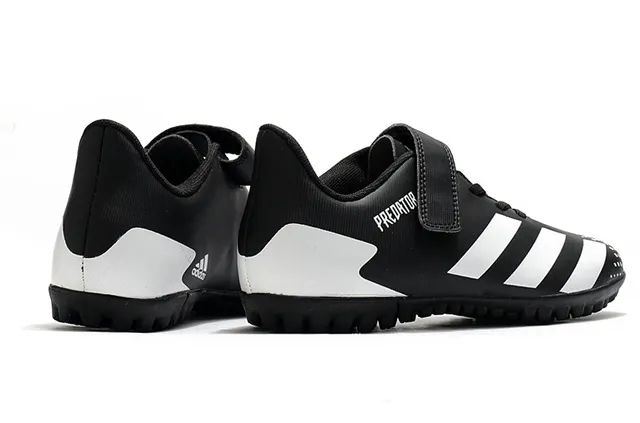 Adidas Predator أسود أبيض منخفض القطع Velcro رباط إغلاق ملعب أحذية كرة القدم 16