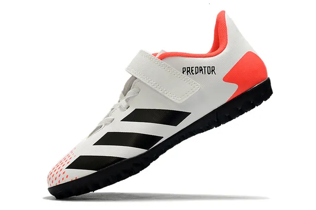 Adidas Predator أسود أبيض منخفض القطع Velcro رباط إغلاق ملعب أحذية كرة القدم 19