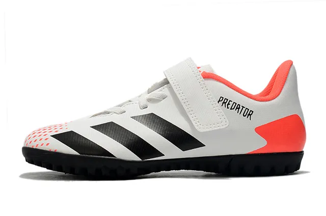 Adidas Predator أسود أبيض منخفض القطع Velcro رباط إغلاق ملعب أحذية كرة القدم 20