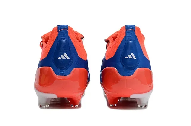 Adidas Predator 蓝橙不对称魔术贴草地足球鞋 4