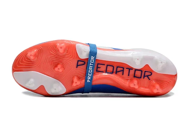 Adidas Predator 蓝橙不对称魔术贴草地足球鞋 6