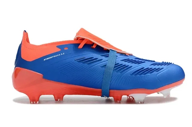 Adidas Predator 蓝橙不对称魔术贴草地足球鞋 7