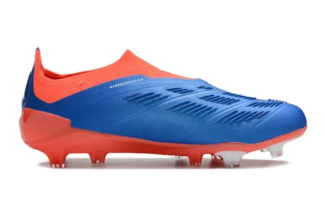 Adidas Predator 蓝橙色 袜套领 不对称系带 草地足球鞋 7
