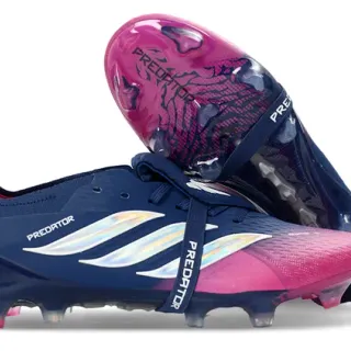 Adidas Predator marine rose talon bas sans lacets bottine irisé trois rayures marque terrain ferme chaussures de football