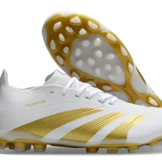Adidas Predator Blanc et Or Firm-Ground Chaussures de Football
