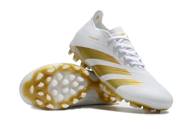 Adidas Predator Blanc et Or Firm-Ground Chaussures de Football 3