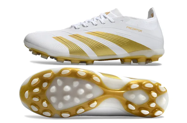 Adidas Predator Blanc et Or Firm-Ground Chaussures de Football 5