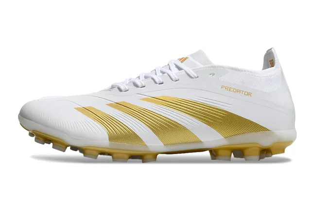 Adidas Predator Blanc et Or Firm-Ground Chaussures de Football 8