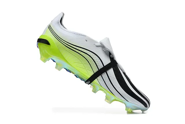 Adidas Predator White Green Asymmetrical Lacing Neon Lime Translucent Sole Firm-Ground Soccer Shoes 3