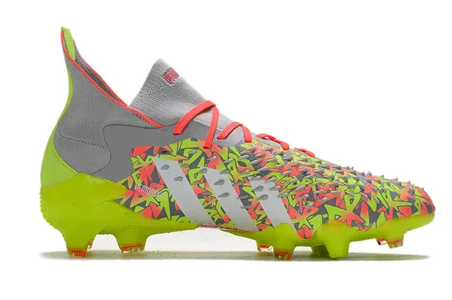 Adidas Predator হলুদ বহুরঙী হাই-কাট সক-ফিট কলার গ্রাফিটি-প্রিন্ট উপর ফার্ম-গ্রাউন্ড ফুটবল জুতো 7