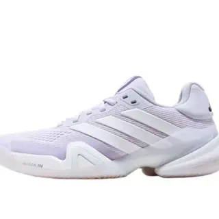 Adidas Purple White Breathable Mesh Upper Three-Stripe Side Branding Sneakers