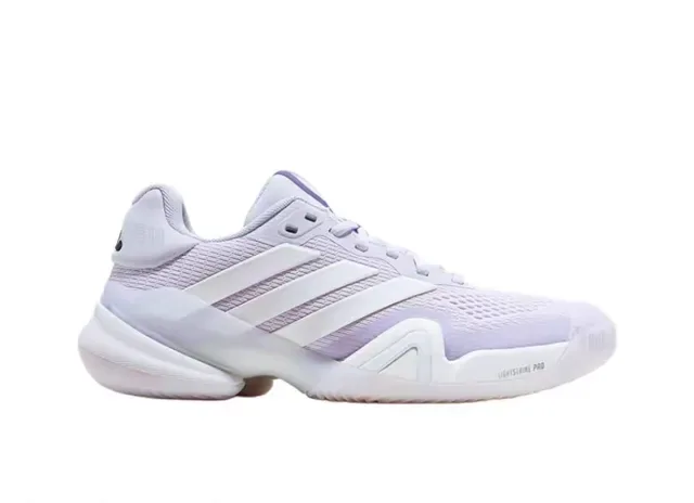 Adidas 紫白透气网面鞋面三条侧边条纹运动鞋 4
