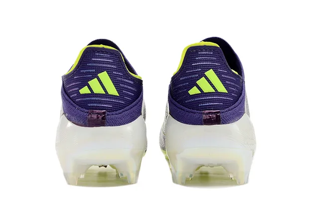 Adidas Violet Jaune Bas Coupé Col Ajustement Chaussette Texturé Synthétique Supérieur Sol Ferme Chaussures de Football 4
