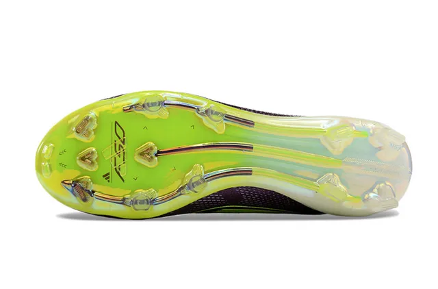 Adidas Violet Jaune Bas Coupé Col Ajustement Chaussette Texturé Synthétique Supérieur Sol Ferme Chaussures de Football 6