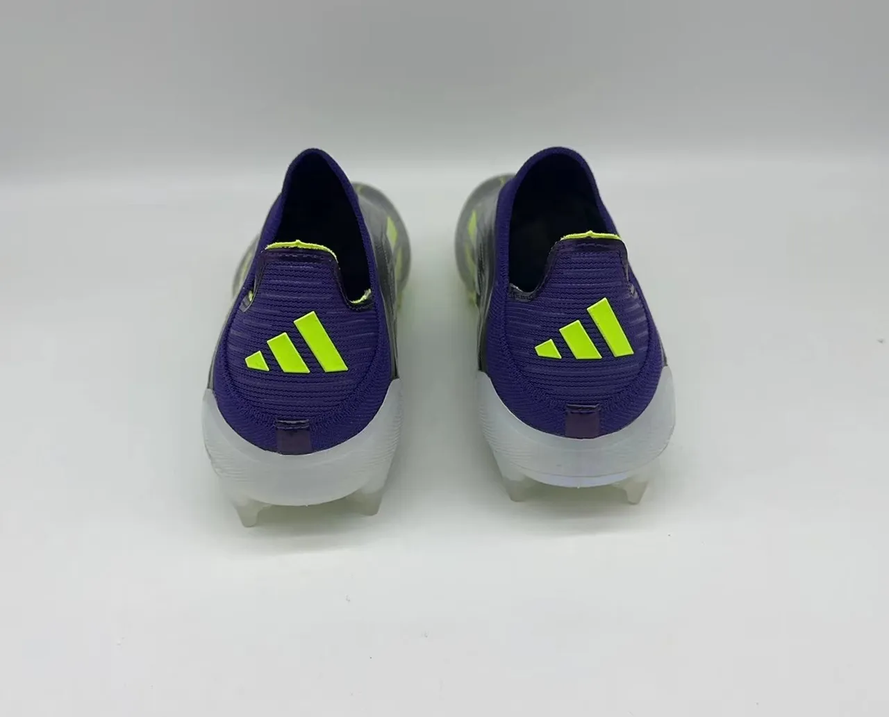 Adidas Violet Jaune Bas Coupé Col Ajustement Chaussette Texturé Synthétique Supérieur Sol Ferme Chaussures de Football 19