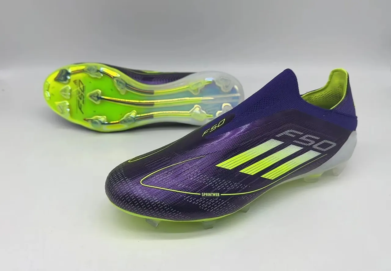 Adidas Violet Jaune Bas Coupé Col Ajustement Chaussette Texturé Synthétique Supérieur Sol Ferme Chaussures de Football 21