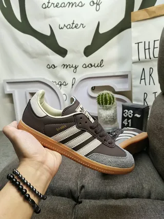 Adidas Samba Brown and Gray Lifestyle Sneakers 5