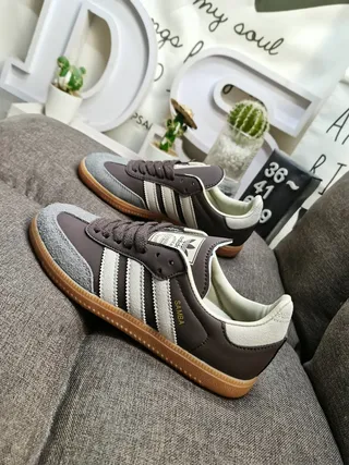 Adidas Samba Brown and Gray Lifestyle Sneakers 7